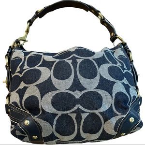 Coach Carly jacquard signature denim bag